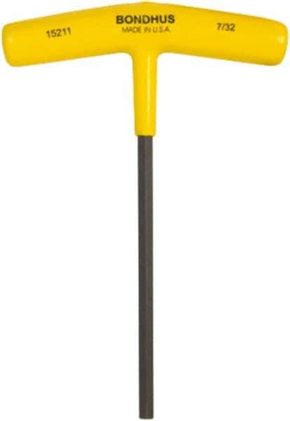 Bondhus - 1/4" Hex, T-Handle Cushion Grip, Hex Key - 6" OAL, Protanium High Torque Steel, Inch System of Measurement - Exact Tool & Supply