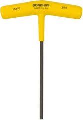 Bondhus - 3/16" Hex, T-Handle Cushion Grip, Hex Key - 6" OAL, Protanium High Torque Steel, Inch System of Measurement - Exact Tool & Supply