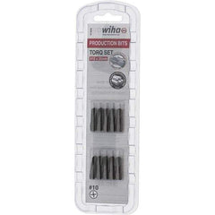 Wiha - 1/4" Drive, #10 Torq-Set Screwdriver Bit - 1" OAL - Exact Tool & Supply