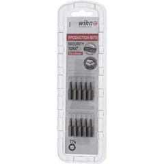 Wiha - 1/4" Drive T7 Tamperproof Torx Screwdriver Bit - 1" OAL, Tamper Resistant Bit - Exact Tool & Supply