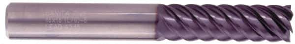 Kennametal - 1", 3-1/2" LOC, 1" Shank Diam, 6" OAL, 6 Flute, Solid Carbide Square End Mill - Single End, AlTiN Finish, Spiral Flute, 50° Helix, Centercutting, Right Hand Cut, Right Hand Flute, Series HPRDM - Exact Tool & Supply