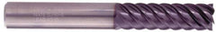 Kennametal - 1", 3-1/2" LOC, 1" Shank Diam, 6" OAL, 6 Flute, Solid Carbide Square End Mill - Single End, AlTiN Finish, Spiral Flute, 50° Helix, Centercutting, Right Hand Cut, Right Hand Flute, Series HPRDM - Exact Tool & Supply