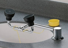Bradley - Deck Mount, Eye & Face Wash Station - 1/2" Inlet, 30 to 90 psi Flow, 3 GPM Flow Rate - Exact Tool & Supply