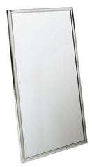 Bradley - 24 Inch Wide x 36 Inch High, Theft Resistant Rectangular Glass Washroom Mirror - Stainless Steel Frame - Exact Tool & Supply