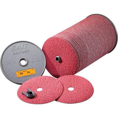Sait - 7" Diam 7/8" Hole 50 Grit Fiber Disc - Coarse Grade, Ceramic, 8,500 Max RPM, Series 9S - Exact Tool & Supply