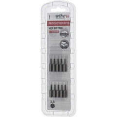 Wiha - 2.5mm Hex Screwdriver Bit - 1/4" Drive, 1" OAL - Exact Tool & Supply
