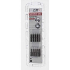 Wiha - 5mm Hex Screwdriver Bit - 1/4" Drive, 1" OAL - Exact Tool & Supply