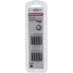 Wiha - 0.218" Hex Screwdriver Bit - 1/4" Drive, 1" OAL - Exact Tool & Supply