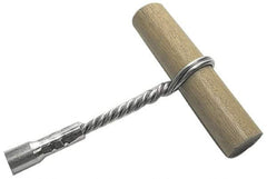 Schaefer Brush - 6" Long, 3/8" NPT Male, Galvanized Steel T-Bar Brush Handle - 1/2" Diam, For Use with Tube Brushes & Scrapers - Exact Tool & Supply