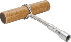 Schaefer Brush - 6-1/2" Long, 1/4" NPT Male, Galvanized Steel T-Bar Brush Handle - 1/2" Diam, For Use with Tube Brushes & Scrapers - Exact Tool & Supply