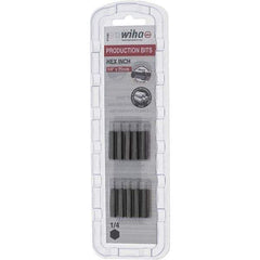 Wiha - 1/4" Hex Screwdriver Bit - 1/4" Drive, 1" OAL - Exact Tool & Supply