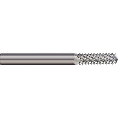 Micro 100 - 1/4" Diam, 3/4" LOC, 1/4" Shank Diam, 135° Drill Point Diamond-Pattern Router Bit - Exact Tool & Supply