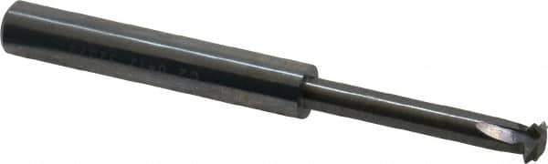 Made in USA - 25 to 40 TPI, 0.03mm to 0.04mm Pitch, Internal/External Single Profile Thread Mill - 1/4" Noml Diam, 1/4" Cut Diam, 1/4" Shank Diam, 4 Flute, 0.15" Neck Diam, 1" Neck Length, 2-1/2" OAL, Bright Finish - Exact Tool & Supply