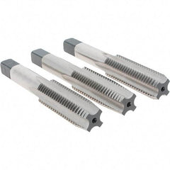 Vermont Tap & Die - M16x2.00 Metric, 4 Flute, Bottoming, Plug & Taper, Bright Finish, High Speed Steel Tap Set - Right Hand Cut, 3-13/16" OAL, 1-13/16" Thread Length, 6H Class of Fit, Series 3105M - Exact Tool & Supply