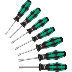 Wera - 7mm Hollow Shaft Nutdriver - Cushion Grip Handle, 195mm OAL - Exact Tool & Supply