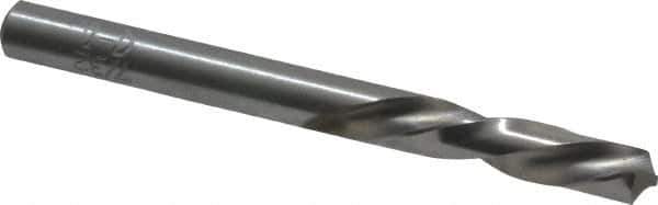 Chicago-Latrobe - 7/32" 118° Spiral Flute High Speed Steel Screw Machine Drill Bit - Bright Finish, Left Hand Cut, 1-1/4" Flute Length, 2-3/8" OAL, Standard Point, Straight Shank - Exact Tool & Supply