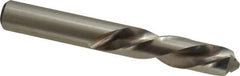 Chicago-Latrobe - 1/2" 118° Spiral Flute High Speed Steel Screw Machine Drill Bit - Bright Finish, Left Hand Cut, 2-1/4" Flute Length, 3-3/4" OAL, Standard Point, Straight Shank - Exact Tool & Supply
