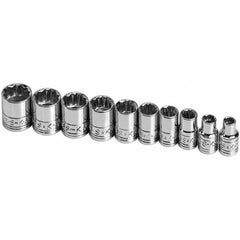SK - 1/4" Drive Standard Socket Set - 5 to 14mm, Metric Measurement Standard - Exact Tool & Supply