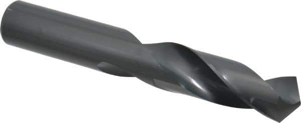 Chicago-Latrobe - 53/64" 118° Spiral Flute High Speed Steel Screw Machine Drill Bit - Oxide Finish, Right Hand Cut, 3-1/2" Flute Length, 5-3/8" OAL, Standard Point, Straight Shank - Exact Tool & Supply