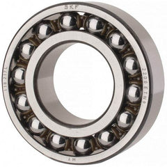 SKF - 40mm Bore Diam, 80mm OD, Open Self Aligning Radial Ball Bearing - 23mm Wide, 2 Rows, Round Bore, 2,250 Lb Static Capacity, 7,170 Lb Dynamic Capacity - Exact Tool & Supply