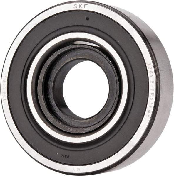 SKF - 45mm Bore Diam, 85mm OD, Double Seal Self Aligning Radial Ball Bearing - 23mm Wide, 2 Rows, Round Bore, 2,380 Lb Static Capacity, 7,310 Lb Dynamic Capacity - Exact Tool & Supply