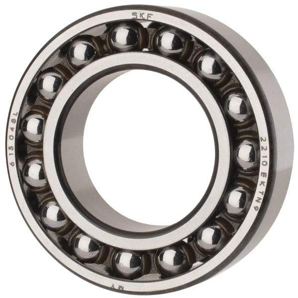 SKF - 50mm Bore Diam, 90mm OD, Open Self Aligning Radial Ball Bearing - 23mm Wide, 2 Rows, Round Bore, 2,520 Lb Static Capacity, 7,600 Lb Dynamic Capacity - Exact Tool & Supply