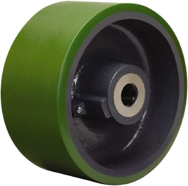 Hamilton - 10 Inch Diameter x 5 Inch Wide, Polyurethane on Cast Iron Caster Wheel - 5,000 Lb. Capacity, 5-1/4 Inch Hub Length, 1-1/2 Inch Axle Diameter, Straight Roller Bearing - Exact Tool & Supply