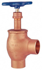 NIBCO - 1" Pipe, Class 125, Soldered Bronze Renewable Angle Gate Valve - 200 WOG, 125 WSP, Screw-In Bonnet - Exact Tool & Supply