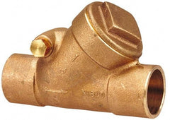 NIBCO - 1/4" Bronze Check Valve - Y-Pattern, Soldered x Soldered, 200 WOG - Exact Tool & Supply