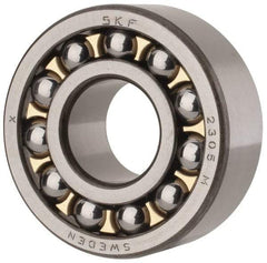 SKF - 25mm Bore Diam, 62mm OD, Open Self Aligning Radial Ball Bearing - 24mm Wide, 2 Rows, Round Bore, 1,470 Lb Static Capacity, 5,440 Lb Dynamic Capacity - Exact Tool & Supply
