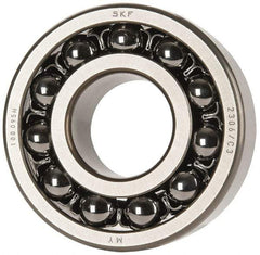 SKF - 30mm Bore Diam, 72mm OD, Open Self Aligning Radial Ball Bearing - 27mm Wide, 2 Rows, Round Bore, 1,980 Lb Static Capacity, 7,010 Lb Dynamic Capacity - Exact Tool & Supply