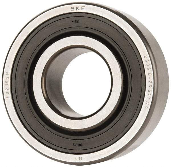 SKF - 30mm Bore Diam, 72mm OD, Double Seal Self Aligning Radial Ball Bearing - 27mm Wide, 2 Rows, Round Bore, 1,980 Lb Static Capacity, 7,010 Lb Dynamic Capacity - Exact Tool & Supply