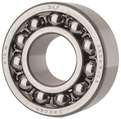 SKF - 30mm Bore Diam, 72mm OD, Open Self Aligning Radial Ball Bearing - 27mm Wide, 2 Rows, Round Bore, 1,980 Lb Static Capacity, 7,010 Lb Dynamic Capacity - Exact Tool & Supply
