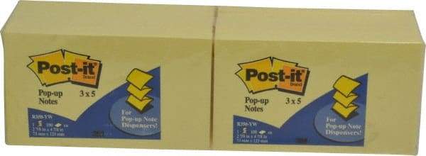 3M - 100 Sheet, 3 x 5", Note Pad/Writing Pad/Notebook - Yellow - Exact Tool & Supply