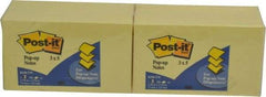 3M - 100 Sheet, 3 x 5", Note Pad/Writing Pad/Notebook - Yellow - Exact Tool & Supply