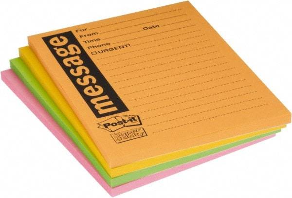 3M - 90 Sheet, 4 x 5", Note Pad/Writing Pad/Notebook - Yellow - Exact Tool & Supply