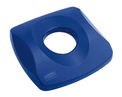 Rubbermaid - Square Lid for Use with 23 Gal Square Recycle Containers - Blue, Plastic, For 3569 - Exact Tool & Supply