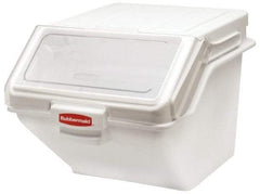 Rubbermaid - Rectangular, White Polyethylene Food Bin - 23-1/2" High x 16.9" Wide x 19.2" Long - Exact Tool & Supply