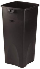 Rubbermaid - 23 Gal Black Square Trash Can - Polyethylene, 30.9" High x 16-1/2" Long x 15-1/2" Wide - Exact Tool & Supply