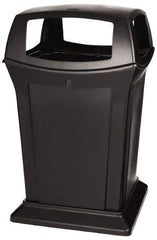 Rubbermaid - 45 Gal Black Square Trash Can - Polyethylene, 41-1/2" High x 24-7/8" Long x 24-7/8" Wide - Exact Tool & Supply