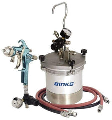 Binks - High Volume/Low Pressure Paint Spray Gun - 2 Qt Capacity, 10 Max psi, 12 Max CFM, For High Solids, Industrial Automotive, Waterborne - Exact Tool & Supply