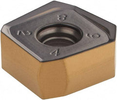 Iscar - S845 SXMU1606 MM Grade IC830 Carbide Milling Insert - TiAlN/TiN Finish, 0.3004" Thick, 0.6378" Inscribed Circle, 0.8mm Corner Radius - Exact Tool & Supply