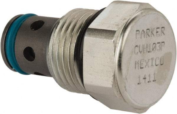 Parker - 16 GPM Steel Hydraulic Control Valve - 7/8-14 Thread, C10-2 Cavity - Exact Tool & Supply