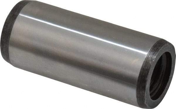 Value Collection - 25mm Diam x 60mm Pin Length Alloy Steel Pull Out Dowel Pin - C 57-63 Hardness, 1 Rounded & 1 Threaded End - Exact Tool & Supply