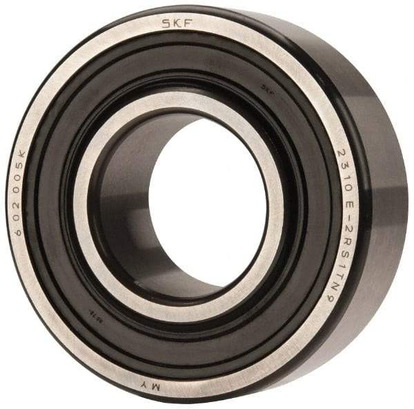 SKF - 50mm Bore Diam, 110mm OD, Double Seal Self Aligning Radial Ball Bearing - 40mm Wide, 2 Rows, Round Bore, 4,500 Lb Static Capacity, 14,300 Lb Dynamic Capacity - Exact Tool & Supply