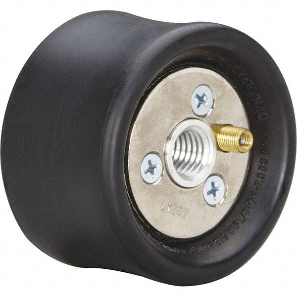 Dynabrade - 5" Wheel OD, 3-1/2" Wheel Width, 3,500 RPM, Composite, Pneumatic Wheel with Hub - 15-1/2" Long x 3-1/2" Wide, 5/8" Wheel Arbor Hole - Exact Tool & Supply