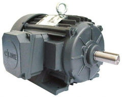 US Motors - 7-1/2 hp, TEFC Enclosure, No Thermal Protection, 3,500 RPM, 208-230/460 Volt, 60 Hz, Three Phase Energy Efficient Motor - Size 213 Frame, Rigid Mount, 1 Speed, Ball Bearings, 18.6-17.2/8.6 Full Load Amps, F Class Insulation, CCW Lead End - Exact Tool & Supply