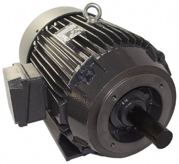 US Motors - 25 hp, TEFC Enclosure, No Thermal Protection, 1,760 RPM, 575 Volt, 60 Hz, Three Phase Energy Efficient Motor - Size 284 Frame, Rigid Mount, 1 Speed, Ball Bearings, 22.3 Full Load Amps, F Class Insulation, CCW Lead End - Exact Tool & Supply