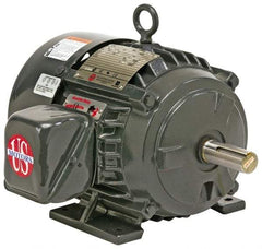 US Motors - 75 hp, TEFC Enclosure, No Thermal Protection, 1,190 RPM, 230/460 Volt, 60 Hz, Three Phase Premium Efficient Motor - Size 405 Frame, Rigid Mount, 1 Speed, Ball Bearings, 172/86 Full Load Amps, F Class Insulation, Reversible - Exact Tool & Supply