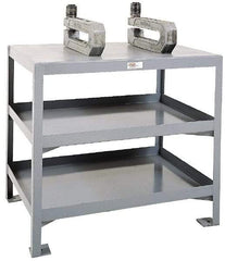 Made in USA - 36 Wide x 18" Deep x 32" High, Steel Machine Work Table - Edge Turned Down, Fixed Legs - Exact Tool & Supply